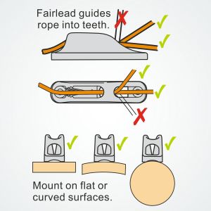 The Fairlead on the Clamcleat® CL203 guides the rope into the teeth