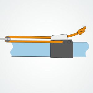 Clamcleat® CL244/S9 shown rigged 2:1 with 5mm rope