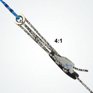 Clamcleat® CL827-04 Aero cleat rigged 4:1